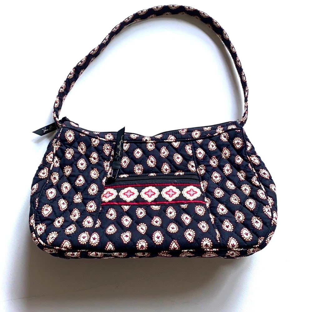 Vera Bradley Navy Paisley Floral Hobo Small Purse